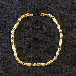 Stamped Solid 14K Gold Turkish Link Bracelet